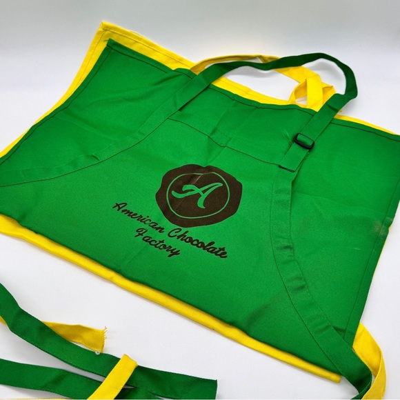 American Chocolate Factory 3 Piece Yellow Green Children's Aprons - Picture 4 of 9